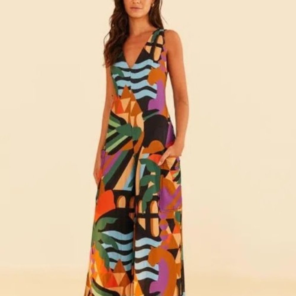 Farm Rio printed sweatshirt jumpsuit